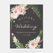 Waterverf Botanische lente geometrische bruiloft Acryl Bord (Voorkant)