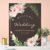 Waterverf Botanische lente geometrische bruiloft Acryl Bord (Huwelijk)