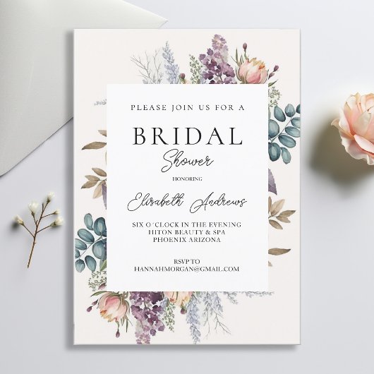 Waterverf Botanische lente Kaart