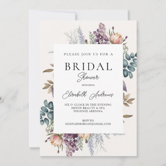 Waterverf Botanische lente Kaart (Voorkant)