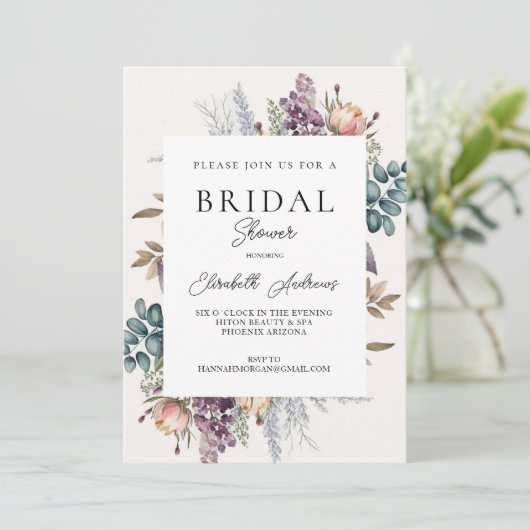 Waterverf Botanische lente Kaart (Staand voorkant)