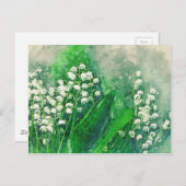Waterverf Botanische Lily van de Valley Briefkaart (Voorkant / Achterkant)