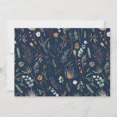 Waterverf botanische marineblauw modern save the date (Achterkant)