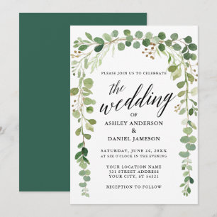 Waterverf Botanische moderne kalligrafie Kaart