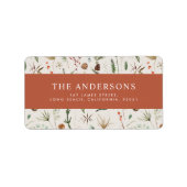 Waterverf botanische moderne terracotta etiket (Voorkant)