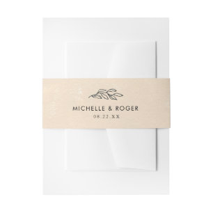 waterverf botanische monogram pastel Weddenschap Uitnodigingen Wikkel