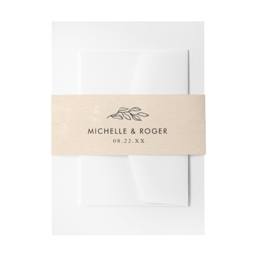 waterverf botanische monogram pastel Weddenschap Uitnodigingen Wikkel (Voorkant Voorbeeld)