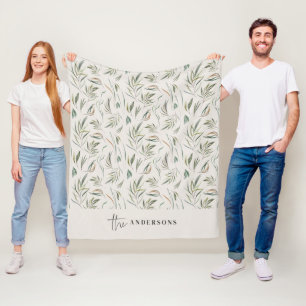 Waterverf botanische natuurlijke elegante familie  fleece deken