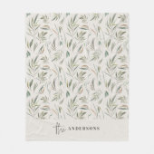 Waterverf botanische natuurlijke elegante familie  fleece deken (Voorkant)