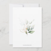 Waterverf Botanische olievlek Greenery Baby shower Kaart (Achterkant)