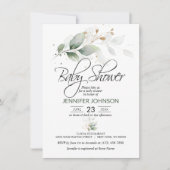 Waterverf Botanische olievlek Greenery Baby shower Kaart (Voorkant)