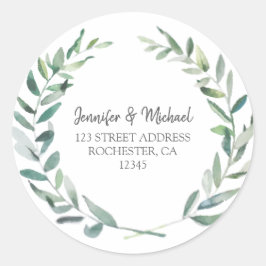 Waterverf botanische olijfbladeren Bruiloft zegels