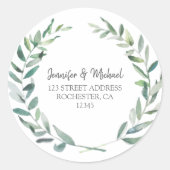 Waterverf botanische olijfbladeren Bruiloft zegels (Voorkant)