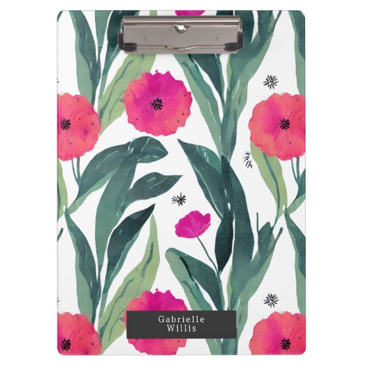 Waterverf Botanische papaver Klembord (Voorkant)