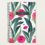 Waterverf Botanische papaver Planner<br><div class="desc">Waterverf inspireerde rode papavers met botanische groen. Geef de naam in de grijze rechthoek aan de voorkant aan.</div>