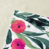 Waterverf Botanische papaver Strandlaken (In situ)