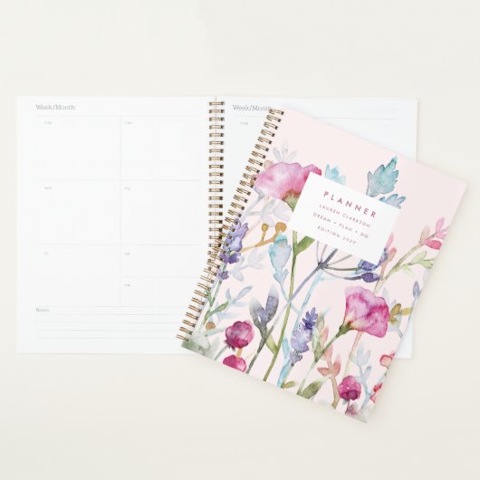 Waterverf Botanische Pastel Bloemendagplanner Planner (Display)