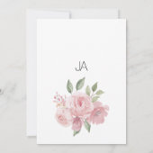 Waterverf botanische pastelroze flora Tafelnummers (Achterkant)