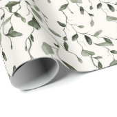 Waterverf Botanische Patroon Wedding Cadeaupapier (Rol Hoek)