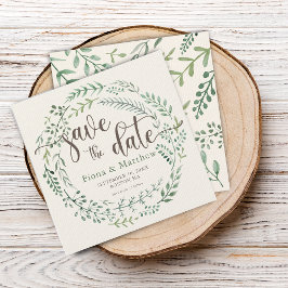 Waterverf Botanische poot sparen de datum