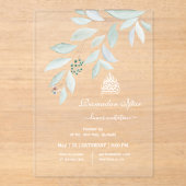 Waterverf Botanische Ramadan Iftar Acryl Uitnodigingen (Voorkant)