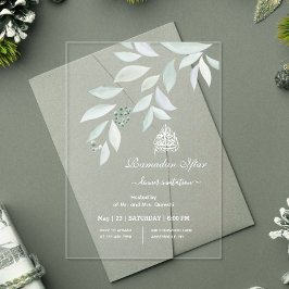 Waterverf Botanische Ramadan Iftar Acryl Uitnodigingen