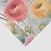 Waterverf Botanische Ranunculus Bloempatroon Tissuepapier (Detail)