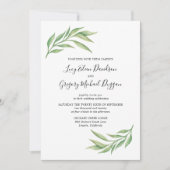 Waterverf Botanische rillingen bruiloft Kaart (Voorkant)