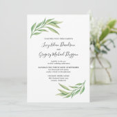 Waterverf Botanische rillingen bruiloft Kaart (Staand voorkant)