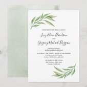 Waterverf Botanische rillingen bruiloft Kaart (Voorkant / Achterkant)