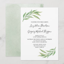 Waterverf Botanische rillingen bruiloft