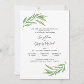 Waterverf Botanische rillingen bruiloft Kaart (Voorkant)
