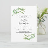 Waterverf Botanische rillingen bruiloft Kaart (Staand voorkant)