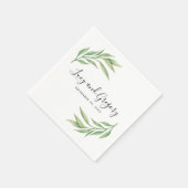 Waterverf Botanische rillingen bruiloft Servet (Hoek)