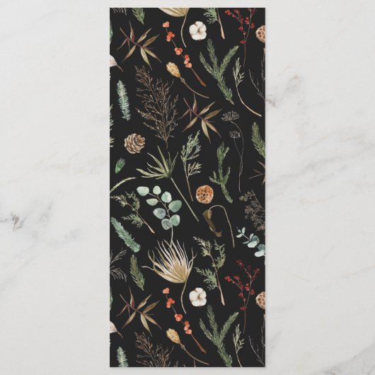 Waterverf botanische roodhuid menu (Achterkant)