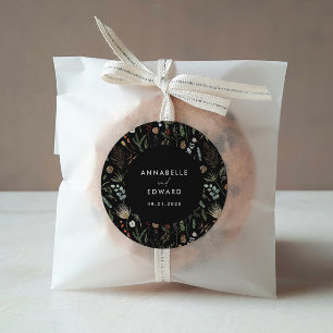 Waterverf botanische roodhuid ronde sticker