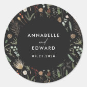 Waterverf botanische roodhuid ronde sticker (Voorkant)