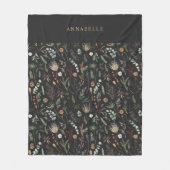 Waterverf botanische roodkleurige roodbruine moder fleece deken (Voorkant)