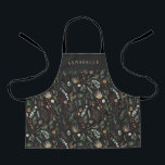 Waterverf botanische roodzwart moderne apr schort<br><div class="desc">Waterverf botanische floral moody zwarte moderne gepersonaliseerde apron gift . Een elegante klasse op het gebied van trenddesign.</div>