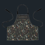 Waterverf botanische roodzwart moderne apr schort<br><div class="desc">Waterverf botanische floral moody zwarte moderne gepersonaliseerde apron gift . Een elegante klasse op het gebied van trenddesign.</div>