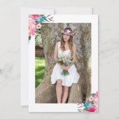 Waterverf Botanische roze Floral Graduy Party Kaart (Achterkant)