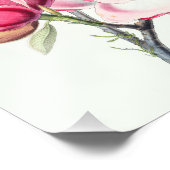 Waterverf Botanische Roze Magnolia Flowers Foto Afdruk (Hoek)