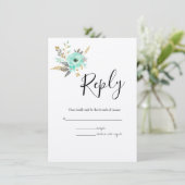 Waterverf Botanische RSVP Wedding Enclosure Kaart (Staand voorkant)