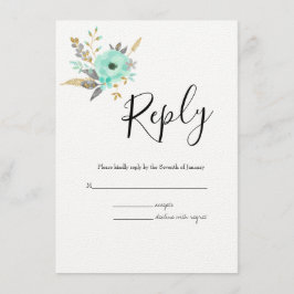 Waterverf Botanische RSVP Wedding Enclosure Kaart