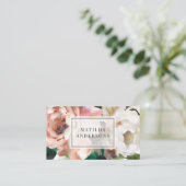 Waterverf botanische sierlijke bloemen en bladeren visitekaartje (Staand voorkant)