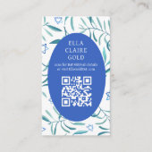 Waterverf Botanische Star David Bar Bat Mitzvah QR Informatiekaartje (Voorkant)