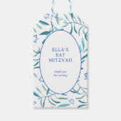 Waterverf Botanische Star van David Bar Bat Mitzva Cadeaulabel (Voorkant)
