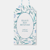 Waterverf Botanische Star van David Bar Bat Mitzva Cadeaulabel (Voorkant)