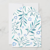Waterverf Botanische Star van David Bar Bat Mitzva Kaart (Achterkant)