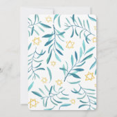 Waterverf Botanische Star van David Bar Bat Mitzva Kaart (Achterkant)